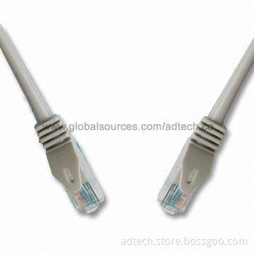 Molded UTP CAT6 Patch Cord in Gray, Supports Ethernet, Quick Ethernet and ATM